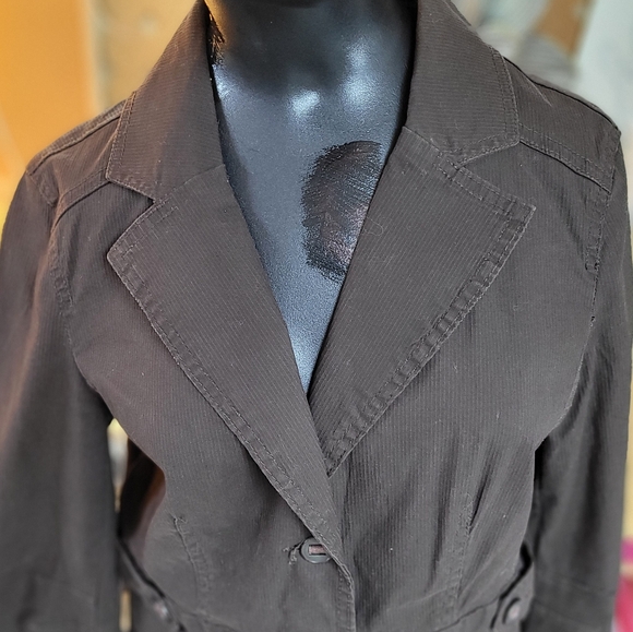 Denver Hayes Vintage textured striped dark brown blazer size M - Picture 4 of 14